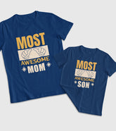 Awesome Mom and Son Unisex Half Sleeve T-Shirts (Pack of 2)